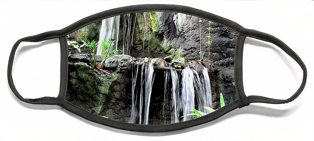 Waterfall Face Mask featuring the photograph Unusual Waterfall by Rosalie Scanlon