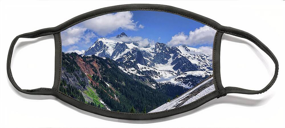 Mount Baker Face Mask featuring the photograph Up Among the Clouds by Rick Lawler