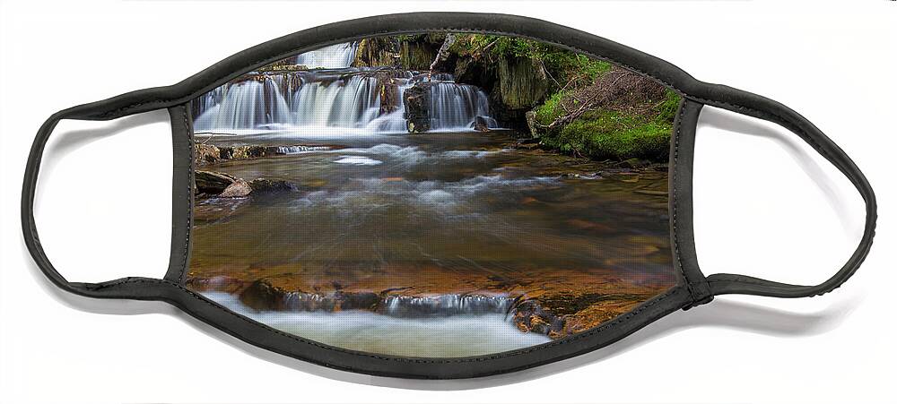 Upper Face Mask featuring the photograph Upper Nathan Pond Brook Cascade by Chris Whiton