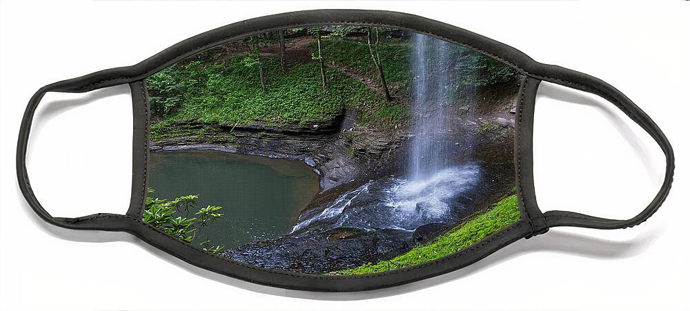 Piney Falls Face Mask featuring the photograph Upper Piney Falls 15 by Phil Perkins