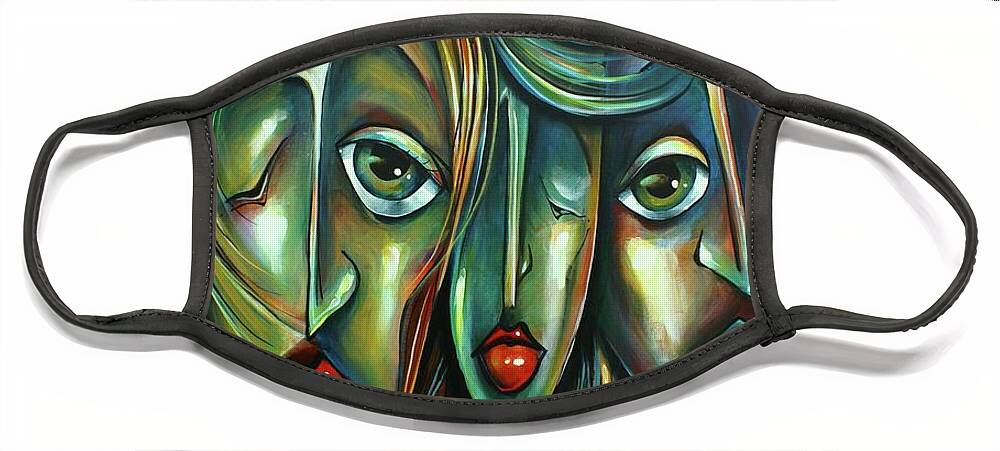 Urban Expression Face Mask featuring the painting Urban Doctrine by Michael Lang