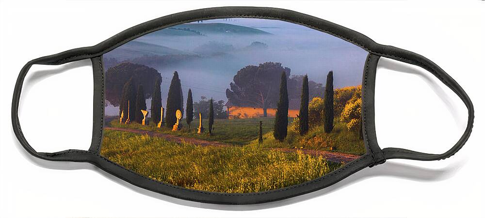 Italy Face Mask featuring the photograph Val d'Orcia by Evgeni Dinev