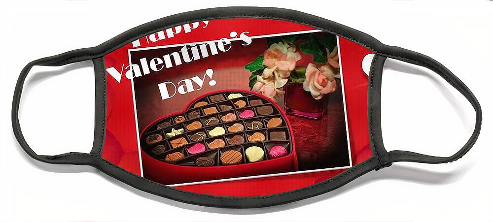 Valentine's Day Face Mask featuring the mixed media Valentine's Day Chocolates by Nancy Ayanna Wyatt