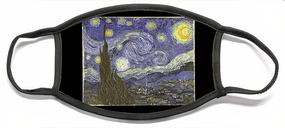 Funny Face Mask featuring the digital art Van Goh Starry Night by Flippin Sweet Gear