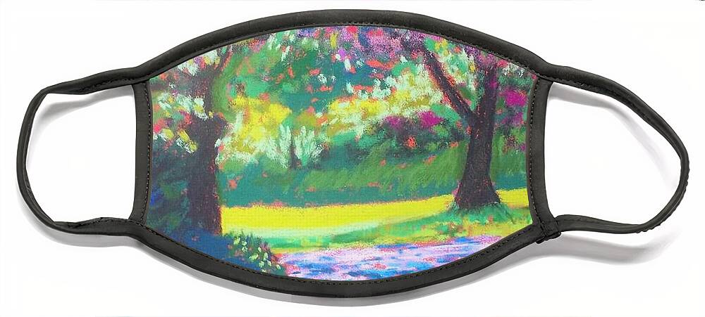 Pastels Face Mask featuring the pastel VanDusen Gardens by Rae Smith PAC