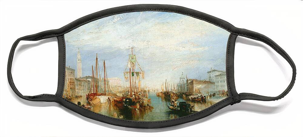 J. M. W. Turner Face Mask featuring the painting Venice from the Porch of Madonna della Salute by William Turner