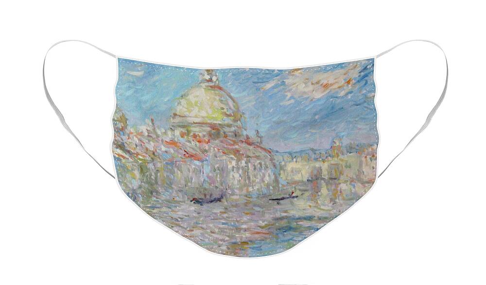 Venice Face Mask featuring the painting Venice Grand Canal serie nr 1 by Pierre Dijk