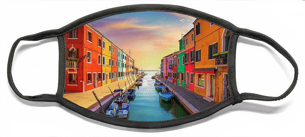 Burano Face Mask featuring the photograph Burano Late Afternoon by Stefano Orazzini