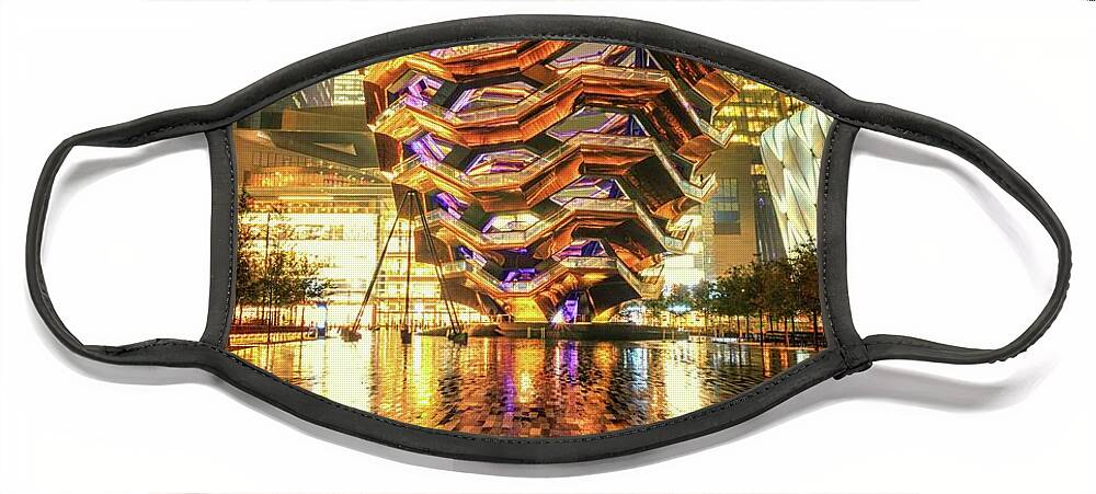 New York Face Mask featuring the photograph Vessel At Hudson Yards by Lev Kaytsner