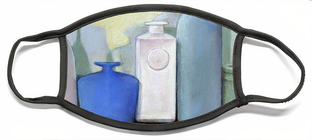 Still Life Face Mask featuring the pastel Vessels by MaryJo Clark