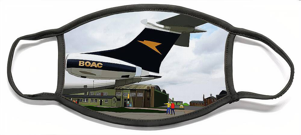 Vickers Face Mask featuring the digital art Vickers VC10 by John Mckenzie