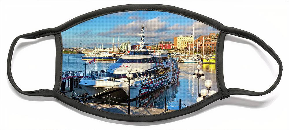 Victoria Clipper Ferry Boat Face Mask featuring the photograph Victoria Clipper Ferry Boat by Tatiana Travelways