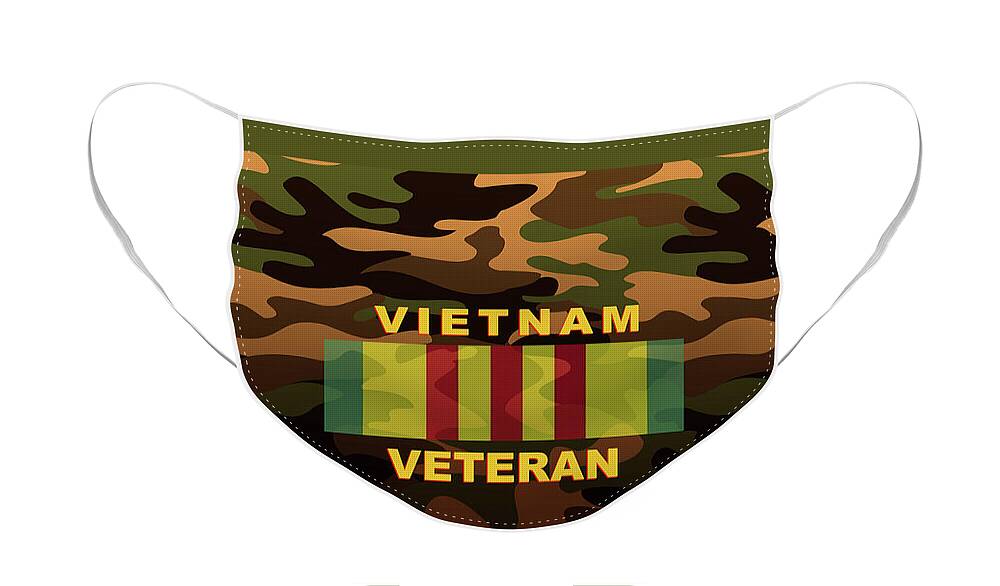 Vietnam Veteran Salute By Lloyd Deberry Face Mask featuring the digital art Vietnam Veteran by Lloyd DeBerry
