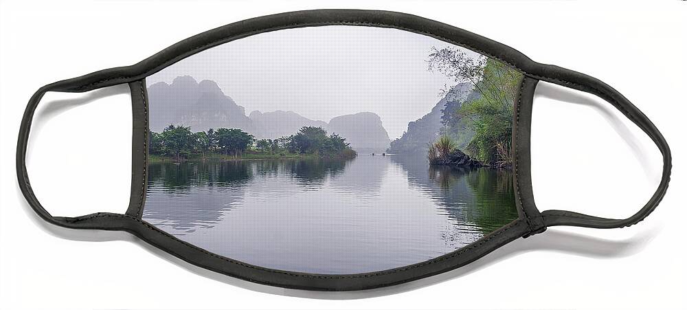 Ba Giot Face Mask featuring the photograph View at Tam Coc by Arj Munoz