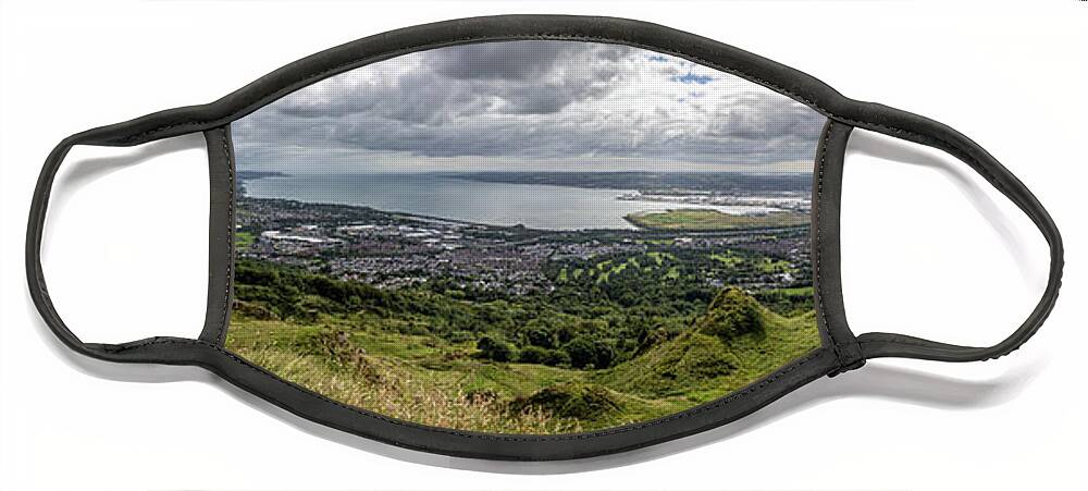 Cave Face Mask featuring the photograph View from Cave Hill, Belfast by Nigel R Bell