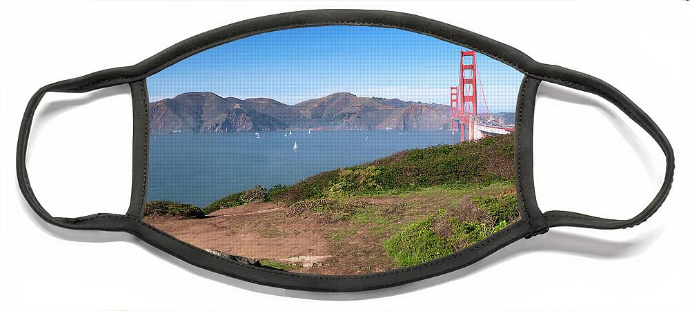 Bay Area Face Mask featuring the photograph View of Golden Gate Bridge from the Presidio by Matthew DeGrushe