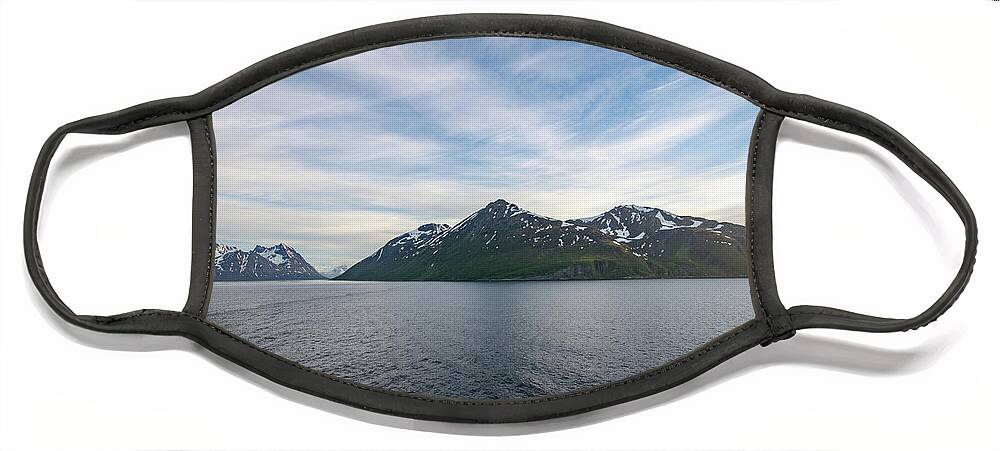 Clouds Face Mask featuring the photograph View of the Fjords from the Back of th Ship by Matthew DeGrushe