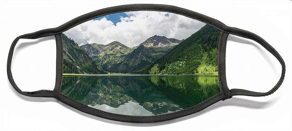 Nature Face Mask featuring the photograph Vilsalpsee by Andreas Levi