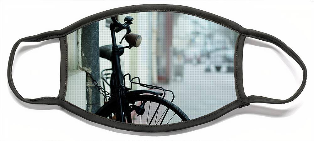 Vintage Face Mask featuring the photograph Vintage bicycle by Jelena Jovanovic
