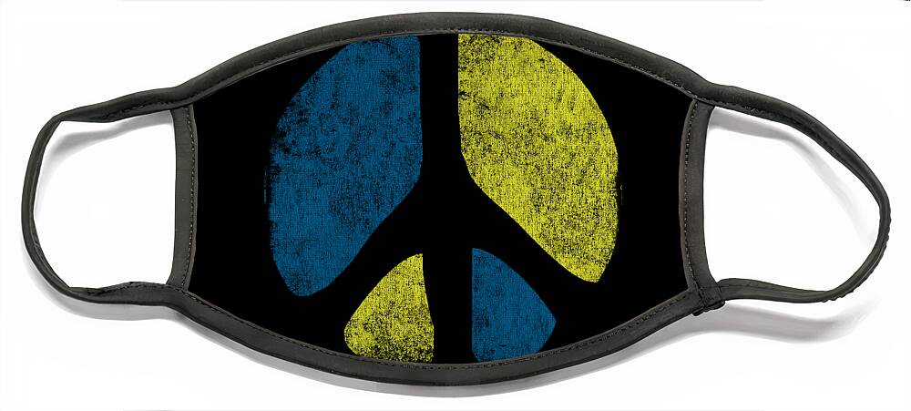 Cool Face Mask featuring the digital art Vintage Peace Sign by Flippin Sweet Gear