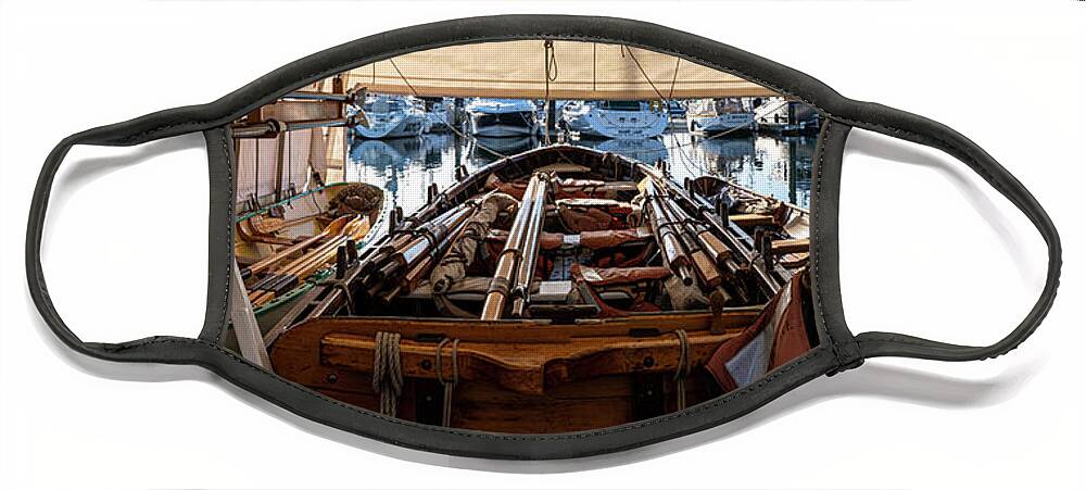 Wooden Boats Face Mask featuring the photograph Vintage Rowing Club Boats by Tony Locke