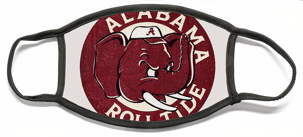 Alabama Face Mask featuring the mixed media Vintage Sixties Alabama by Row One Brand