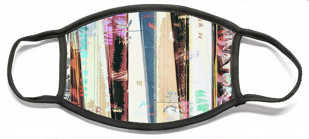 Vcr Face Mask featuring the digital art Vintage Videos Abstract by Phil Perkins