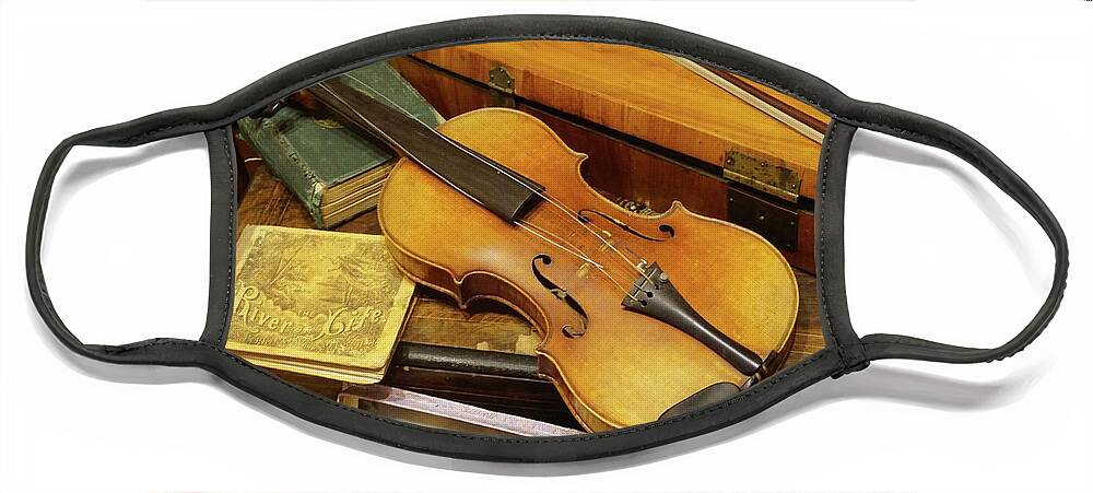 Violin Face Mask featuring the photograph Vintage Violin by Sandra Lee Scott