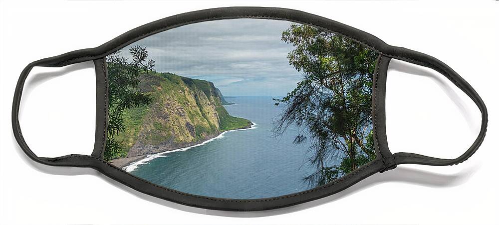 Hawaii Face Mask featuring the photograph Waipi'o Lookout by Jeff Hubbard
