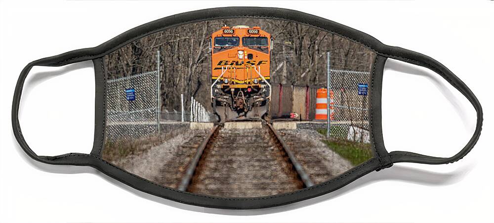 Railroad Face Mask featuring the photograph Waiting for a crew at the TVA Shawnee Power Plant West Paducah KY by Jim Pearson