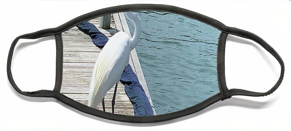 Bird Face Mask featuring the photograph Waiting on a Fishing License by Lee Darnell