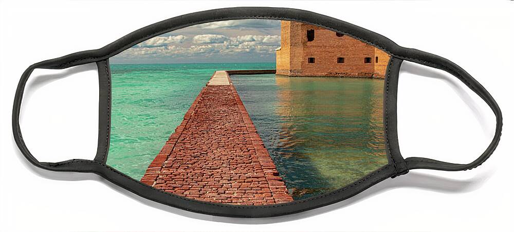 Dry Tortugas Face Mask featuring the photograph Walkway Around Fort Jefferson by Kristia Adams