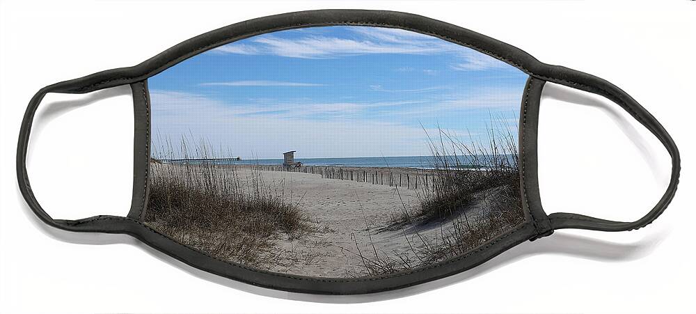 Sand Dunes Face Mask featuring the photograph Walkway to the beach by Karen Ruhl