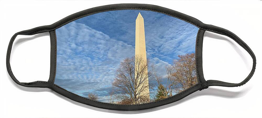  Face Mask featuring the photograph Washington Monument by Annamaria Frost