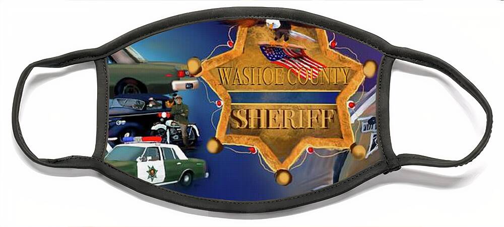 Washoe County Sheriff Face Mask featuring the digital art Washoe Sheriff Art by Doug Gist