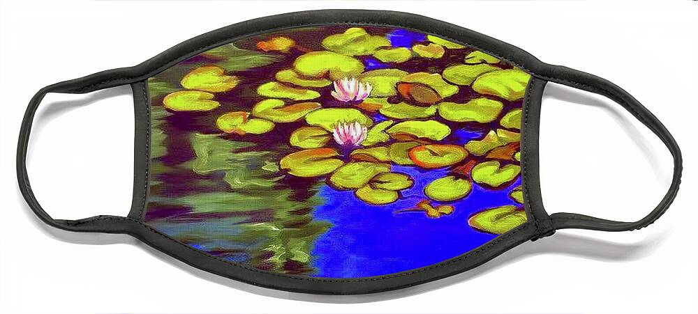  Face Mask featuring the painting Water Lilies by Clayton Singleton