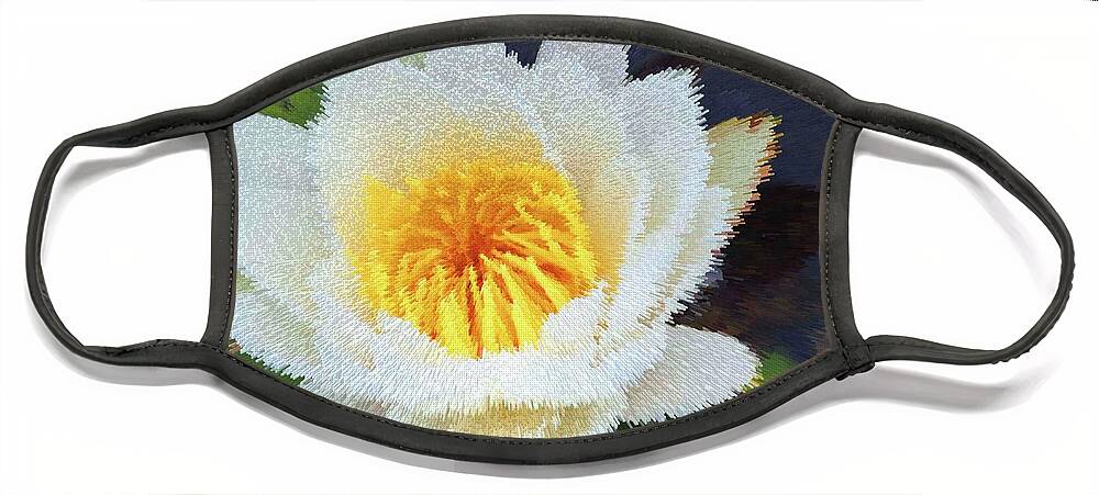 Water Lily Face Mask featuring the digital art Water Lily by Patti Powers