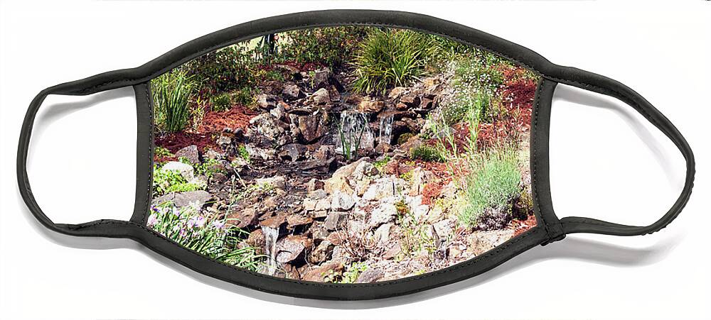 Waterfall Face Mask featuring the photograph Waterfall, Holberry House, Nannup, Western Australia by Elaine Teague