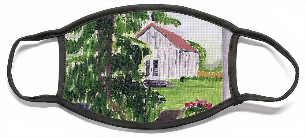 Oregon Face Mask featuring the painting Wedding Day Oregon 2019 by Linda Feinberg