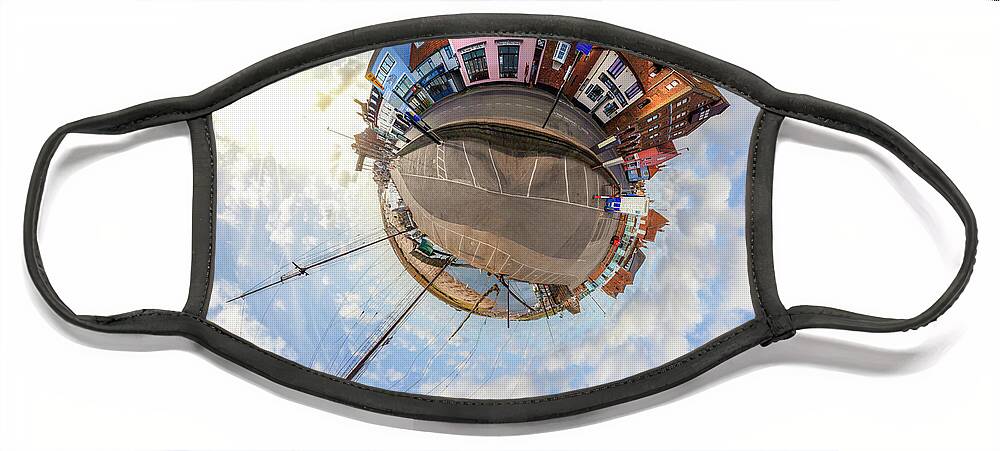 Wells Next The Sea Face Mask featuring the photograph Wells Next The Sea in Norfolk mini planet by Simon Bratt