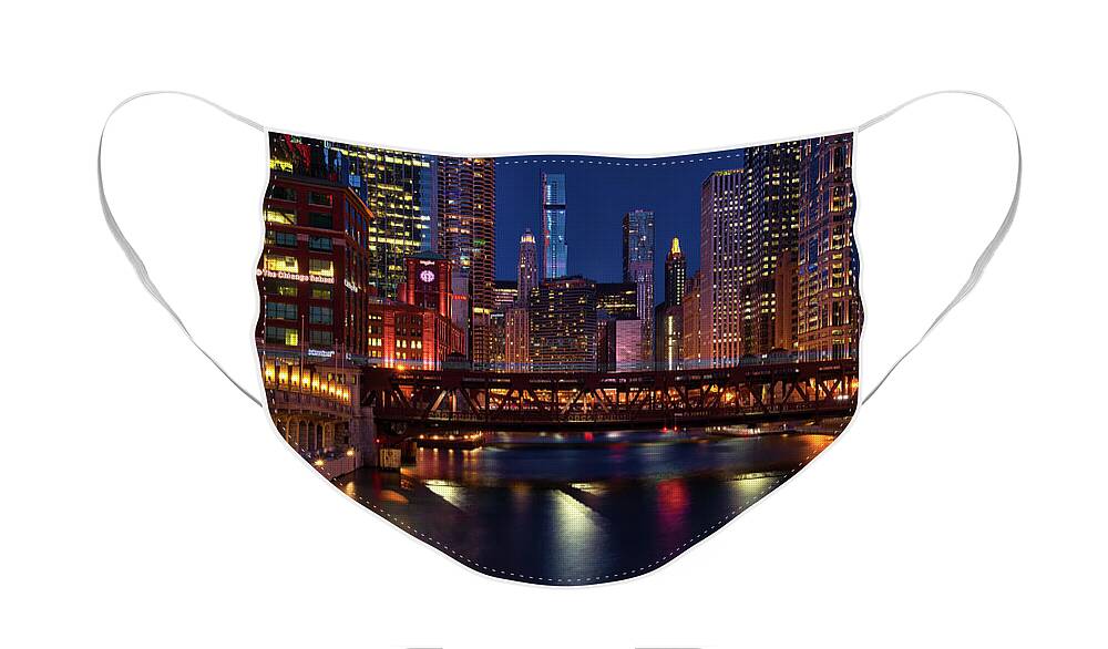 Architecture Face Mask featuring the photograph Wells St Bridge by Raf Winterpacht