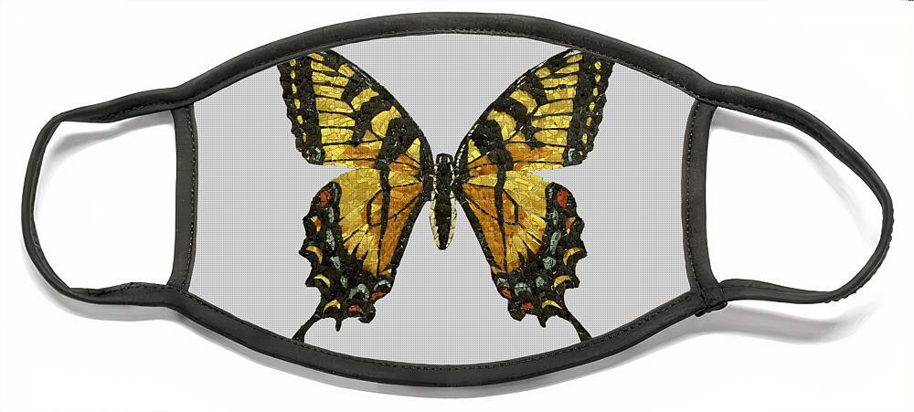 Butterfly Face Mask featuring the mixed media Western Tiger Swallowtail by Matthew Lazure