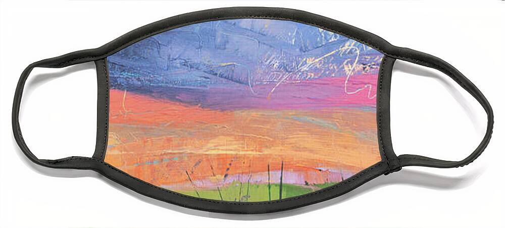 Sunrise Face Mask featuring the painting What if there's more by Linda Bailey