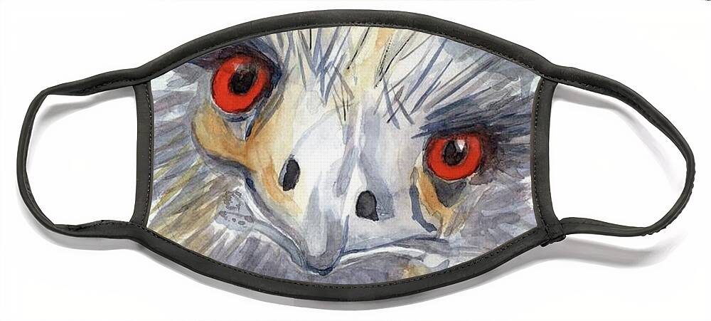 Emu Face Mask featuring the painting Whattcha Doing? by Vicki B Littell