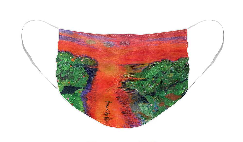Cut Face Mask featuring the painting Wheel Ditch by David Feder
