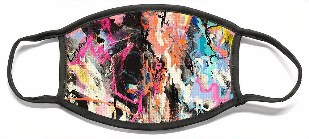 Abstract Painting Face Mask featuring the painting Where am I Going by Chris Hobel