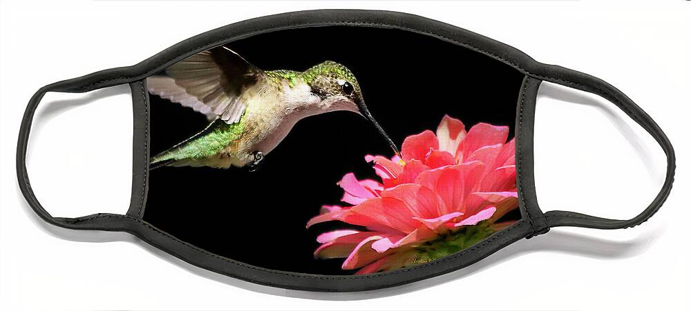 Hummingbirds Face Mask featuring the photograph Whispering Hummingbird Square by Christina Rollo