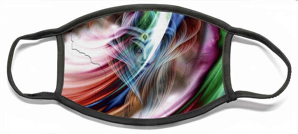 Dreams Face Mask featuring the digital art Whispers In A Dreams Of Beauty Abstract Portrait Art by Rolando Burbon