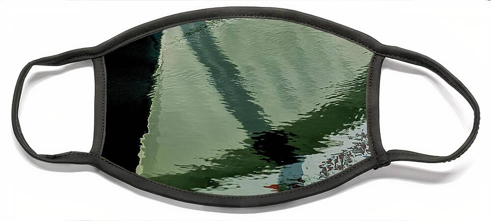  Reflect Face Mask featuring the photograph White Hull on the Water by William Kuta