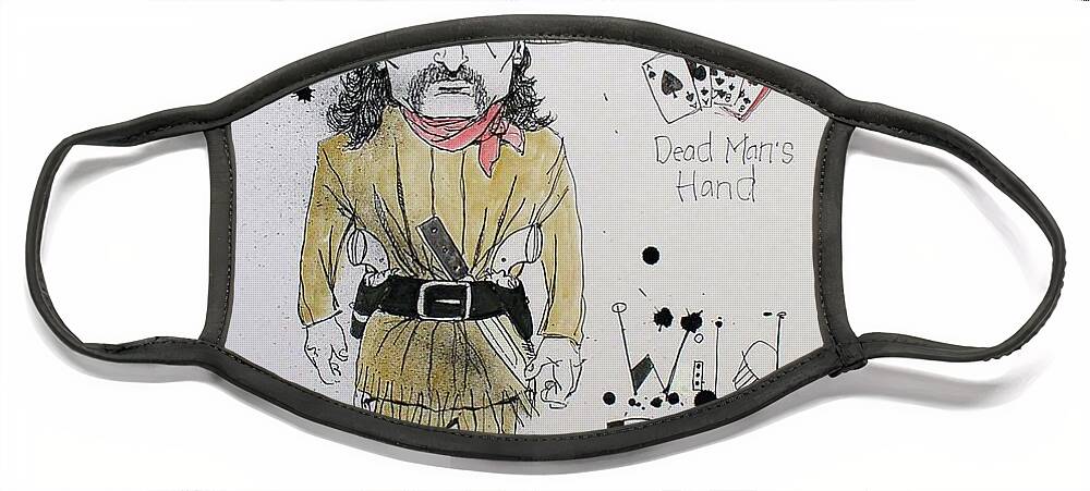  Face Mask featuring the drawing Wild Bill Hickok by Phil Mckenney